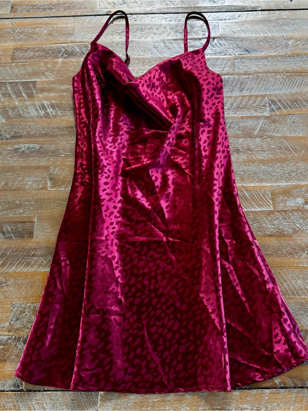 Forever 21 Burgundy Velvet Animal-Print Mini Dress